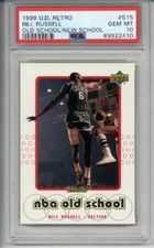 1999 UPPER DECK RETRO OLD SCHOOL NEW SCHOOL #S15 BILL RUSSELL PSA 10 LOW POP 1