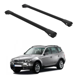Portaequipajes superior barras transversales portaequipajes BMW X3 E83 2003-2010 negro - Imagen 1 de 20