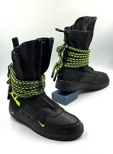 Size 9.5 - Nike SF Air Force 1 High Black Volt - Picture 1 of 12