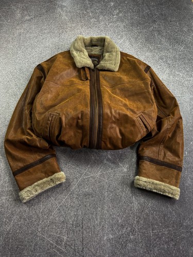 Giacca vintage streetwear Balenciaga stile shott pelliccia vera pelle anni 90 Y2K