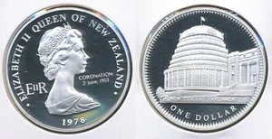 New Zealand 1978 Silver One Dollar $1 (Coronation Jubilee) - Proof - Picture 1 of 3