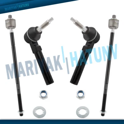 Kit de varilla de amarre interior y exterior de suspensión delantera de 4 piezas para Dodge Grand Caravan 08-18 Foto 1 de 4