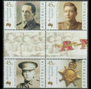 MINT 2000 AUSTRALIAN LEGENDS ANZAC ANZACS GUTTER BLOCK - Picture 1 of 1