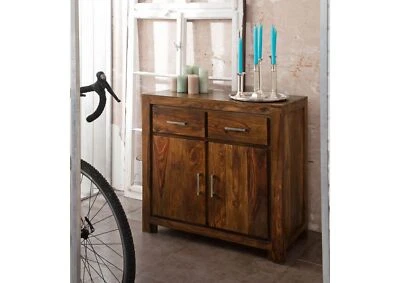 Kommode Holz dunkel Sideboard massiv Schrank Sheesham Palisander Massivholz - Bild 1 von 4