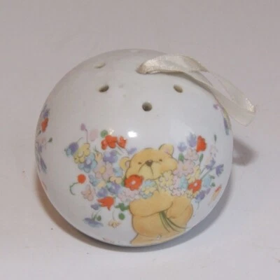 Vintage Pomander Teddy Bear Potpourri/Ball Ceramic Ribbon - Image 1 of 4