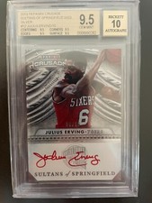 2013-14 Panini Crusade Silver #12 Red Ink Julius Erving HOF 8/10 BGS 9.5/10AU