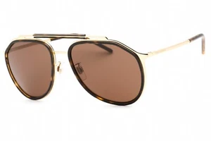 DOLCE & GABBANA DG2277 02/73 Sunglasses Gold Havana Frame Brown Lenses 57mm - Picture 1 of 4