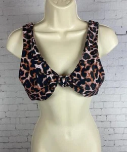 Top de bikini Shein grande para mujer estampado de leopardo guepardo animal (C41) - Imagen 1 de 4