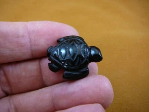 (Y-TUR-SE-500) little baby 1" SEA TURTLE Black onyx FIGURINE gemstone turtles - Picture 1 of 1
