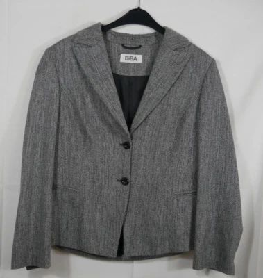 Damen BiBA Elegante Stretch Jacke Blazer mit SEIDE + SCHURWOLLE Größe 40/42 TOP! - Bild 1 von 4
