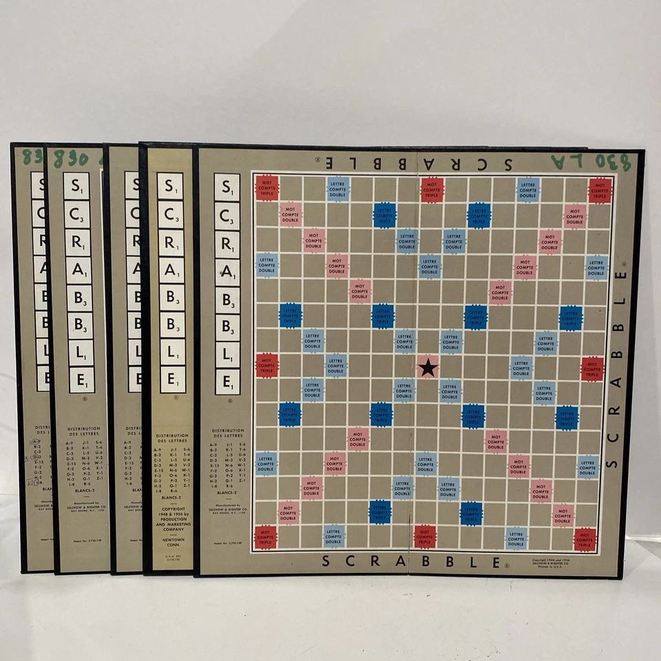 5 Scrabble Boards MB France (I Think) - Image 1 of 4