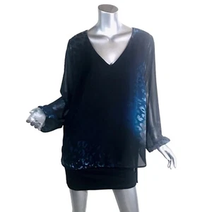 Juicy Couture - Blue Leopard - Brushed Beauty, Long Sleeves Top - SIZE - MEDIUM - Picture 1 of 5