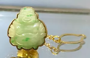 Vintage Multicolor Carved Round Jade 14k Yellow Gold Pendant Brooch - Picture 1 of 8