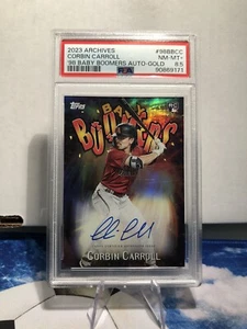 2023 Topps Archives '98 Baby Boomers Gold Corbin Carroll Auto /50 PSA 8.5 NM-MT+ - Picture 1 of 2