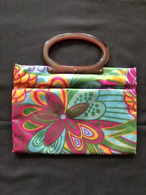 Lady’s Pride Fun Psychedelic Floral Shopping Tote Purse - Image 1 of 4