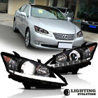 2*VLAND Full Black Headlights For 2010 2011 2012 Lexus ES350 Front Light A Pair