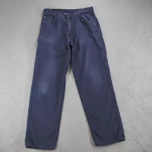 Carhartt FR Pants Mens 36x34 Navy Canvas Flame-Resistant Original Fit Carpenter - Picture 1 of 23