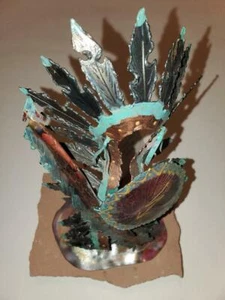Jay L Tschudy Rare Handcrafted Metal Art Sculpture Indian with Shield and Arrow - Picture 1 of 9