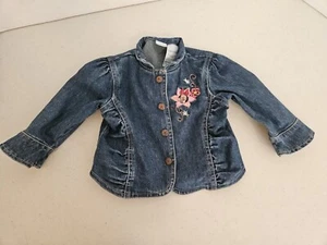 Vintage Disney Baby Jean Jacket Embroidered Minnie Mouse Girls 12 Months Infant - Picture 1 of 3