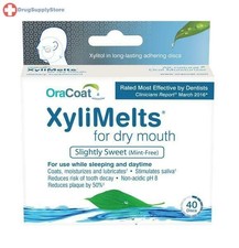 XyliMelts Dry Mouth  Slightly sweet MINT FREE Discs 40 count 