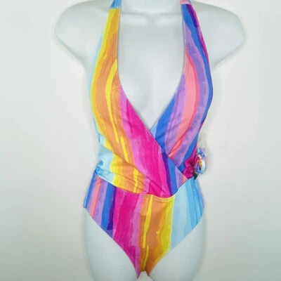 Rachel Roy $107 Wrap Front Tie Front One Piece Swimsuit Size S - Image 1 of 4