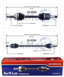 Juego SurTrack par de ejes delanteros CV para Plymouth Dodge Neon Chrysler PT FWD - Imagen 1 de 1
