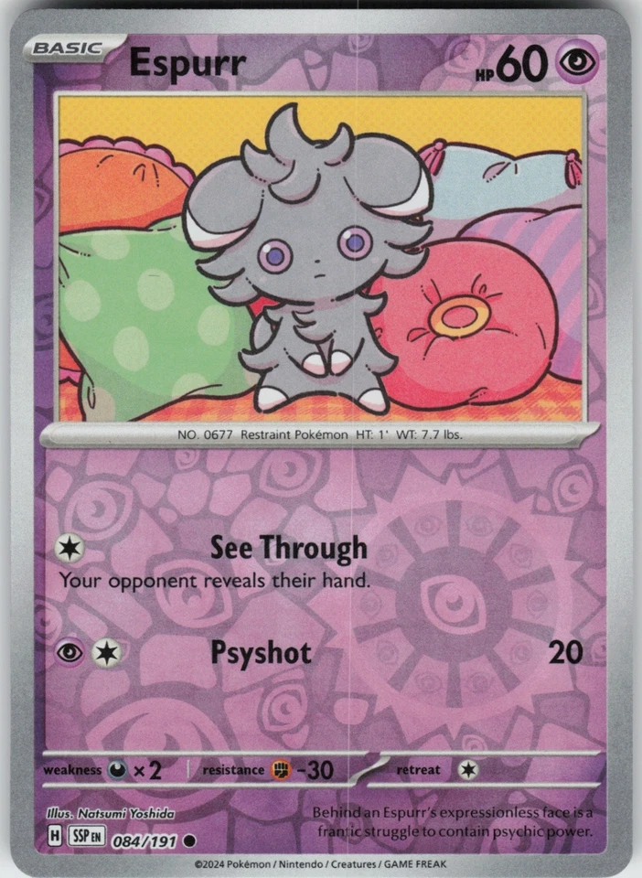 PO-01 Reverse Holo Espurr 084/191 Common SV08: Surging Sparks - Image 1 of 1