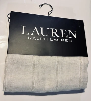 Cortinas de janela Ralph Lauren 4 painéis bege 54 x 96 linho Hamilton aba traseira - Imagem 1 de 4