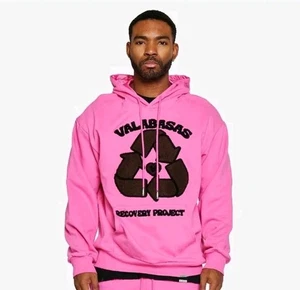 $100 Valabasas Play "Recovey Project" Hoodie Size Small Pink Fleece Embroidery  - Picture 1 of 11