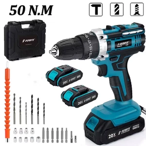 29Pcs Brushless Cordless Hammer Drill Set for Makita Battery, 3/8 Drill Kit - Picture 1 of 7