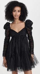 ZIMMERMANN TULLE RUCHED MINI DRESS BLACK BABYDOLL SEXY BUST SZ 3 AU 14 US 10 - Picture 1 of 15