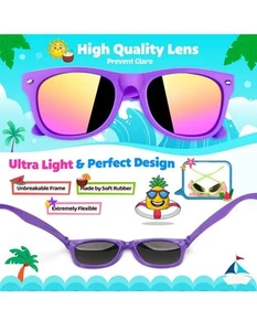 Kids Sunglasses(BLUE) (1 Pair) Boys Girls Shatterproof UV Protection Shades - Picture 1 of 4