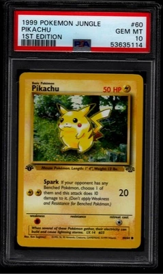 PSA 10 1ST EDITION - PIKACHU GEM MINT 1999 POKEMON JUNGLE #60 ENGLISH - Image 1 of 2