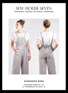 Baberos Burnside Mujer Mono Pantalón Patrón por Sew House Seven Talla 00-20 - Imagen 1 de 2