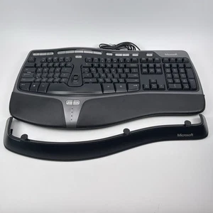 Microsoft Natural Ergonomic USB Keyboard 4000 v1.0 KU-0462 With Riser Accesory - Picture 1 of 16