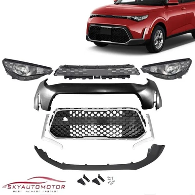 For 2023-2025 Kia Soul Front Bumper Cover w/ Grille & Molding Trim & Headlight Foto 1 de 4