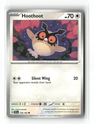 Hoothoot Common SV05: Temporal Forces 126/162 NM - Image 1 of 2