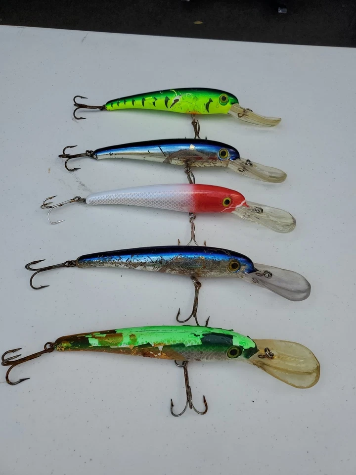 Lot of 5 Mann’s Magnum Stretch 30+ Deep Diving 11” Crankbaits USED condition 4D - Image 1 of 4