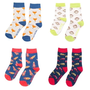 Jungen Kinder Socken Bambus Herr Reiher Neuheit Schaf Jeep Fuchs Affe Geschenk - Bild 1 von 6