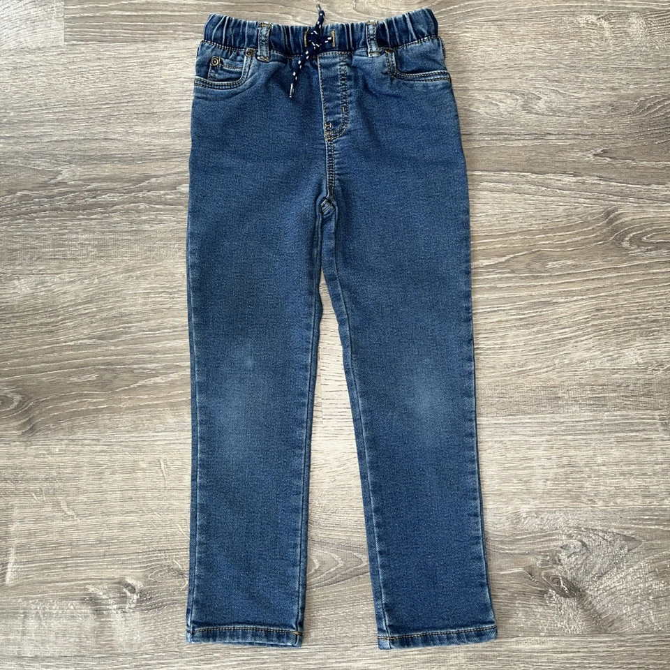 Pantalones de mezclilla Carters para niños niñas 6 bolsillos elásticos con cordón azul lavado medio  Foto 1 de 4