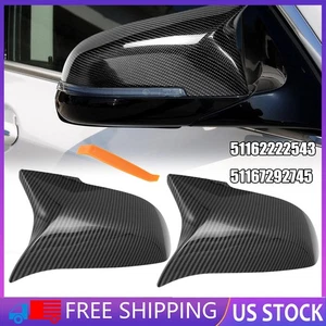 Carbon Fiber Mirror Caps Side Rearview Mirror Covers Replacement For BMW F30 F31 - Picture 1 of 10