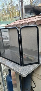 Parascintille Camino Caminetto In Metallo E Rete ,pieghevole - Foto 1 di 3