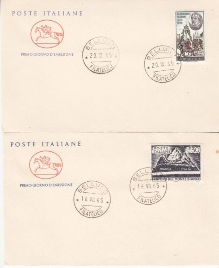 Italy - Tassoni & Mt. Blanc Tunnel Opening (2no. PO FDC's) 1965 - Image 1 of 1