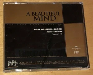 A Beautiful Mind For Your Consideration 2001 Promo CD Best Original Score - Picture 1 of 3