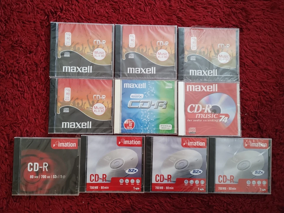 10 x CD-R's (6 x Maxell, 4 x Imation) - 700MB **NEW** *Blank Recordable CDs* - Image 1 of 1