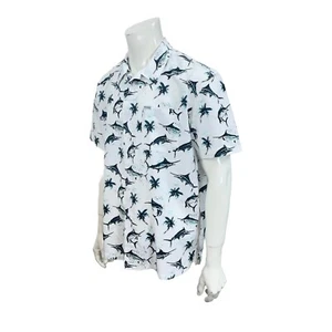 Columbia PFG Vented Trollers Best Marlin Print Woven Shirt Mens L - Picture 1 of 12