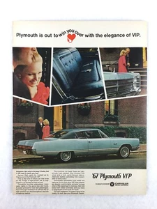 1967 Plymouth VIP CHRYSLER Vintage PRINT AD auto decor BLUE car WIN YOU OVER - Picture 1 of 1