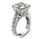 Crystal Clear Excellent Cut 18.65CT Cubic Zirconia 935 Silver Bridal Women Ring