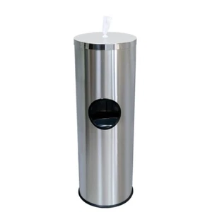 Extra Floor Stand Wet Wipe Dispenser, Built-in Bin, Stainless Steel - Picture 1 of 1