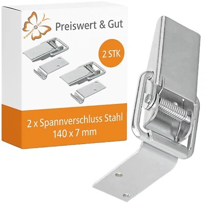 2 x Spannverschluss Stahl Exzenterverschluss Hebelverschluss 140x7mm Anhänger - Bild 1 von 4